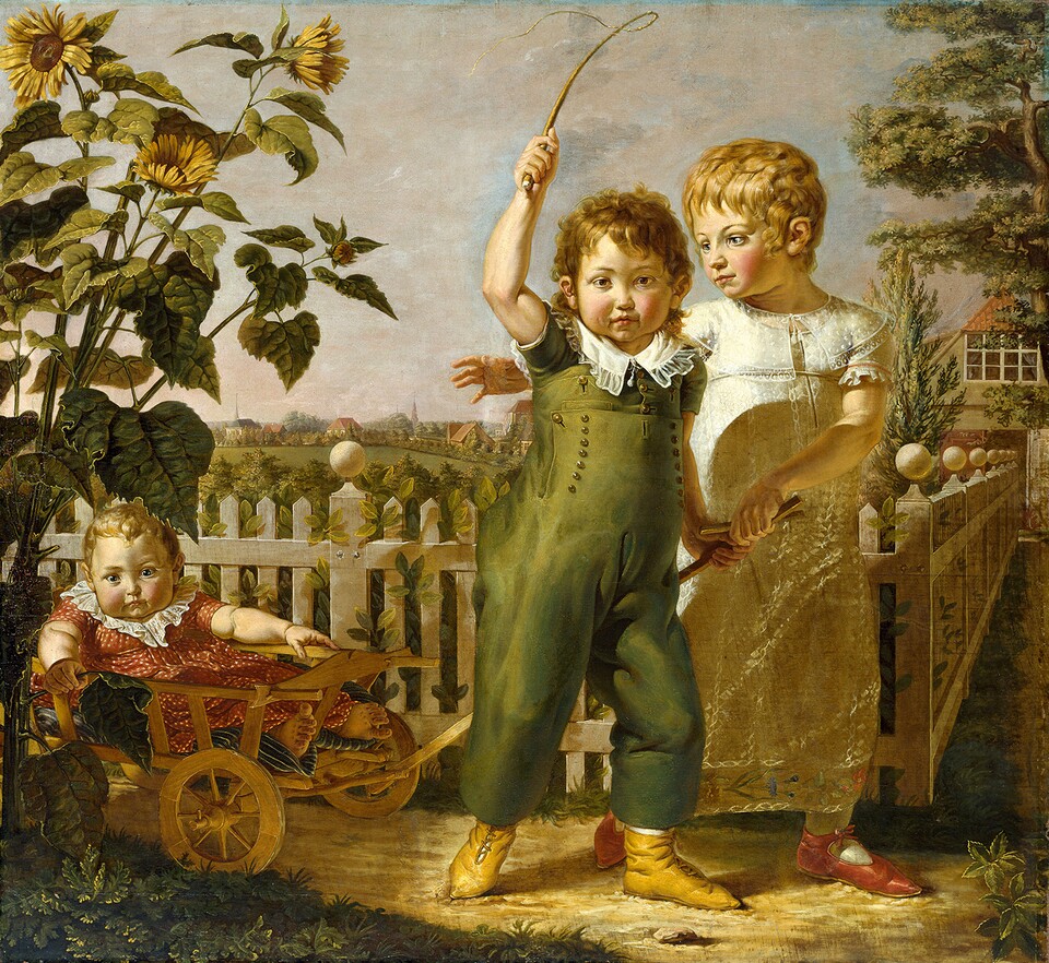 Philipp Otto Runge, Die Hülsenbeckschen Kinder, 1805/06, Öl auf Leinwand, 131,5 x 143,5 cm, Hamburger Kunsthalle / bpk, Foto: Elke Walford