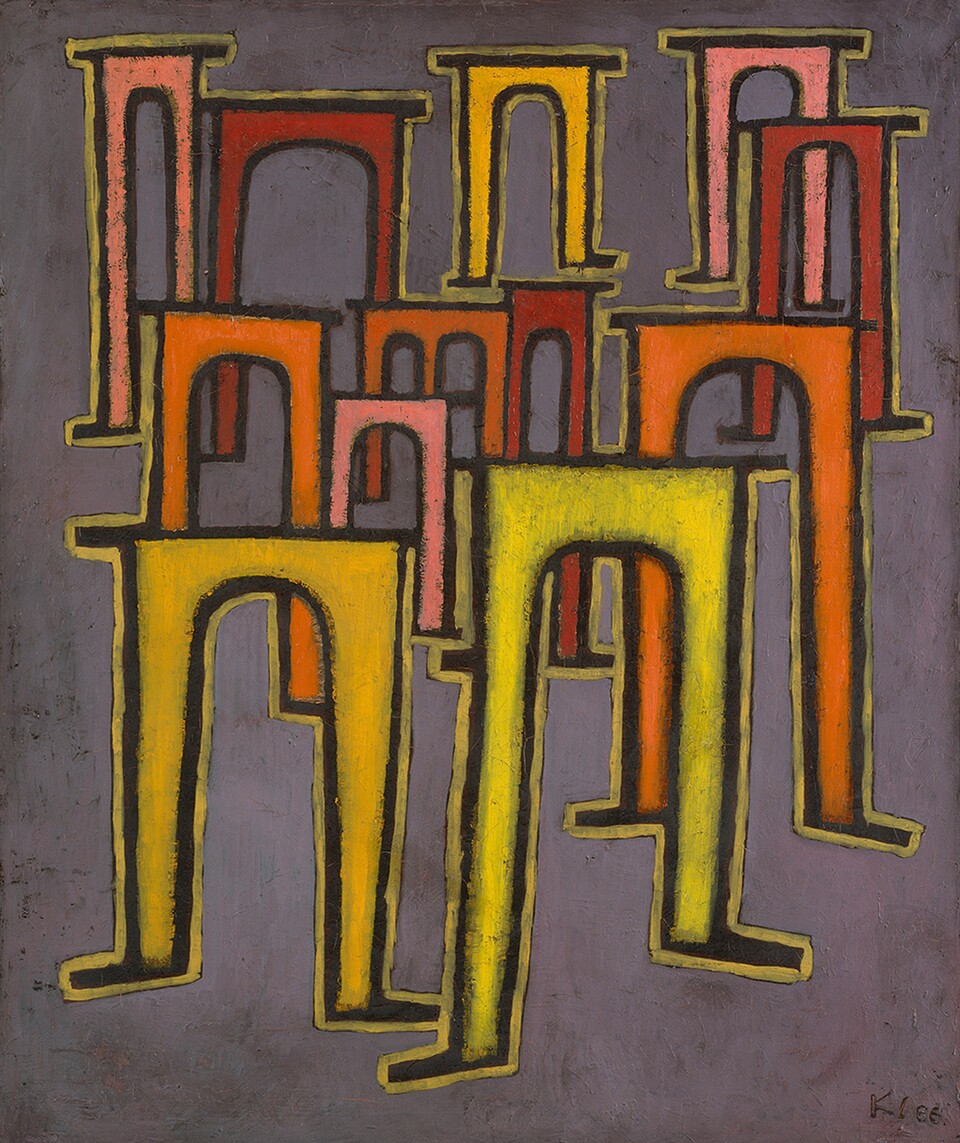 Paul Klee (1879 - 1940) Revolution des Viaductes, 1937 Öl auf Baumwolle 60 cm x 50 cm © Hamburger Kunsthalle / bpk Foto: Elke Walford