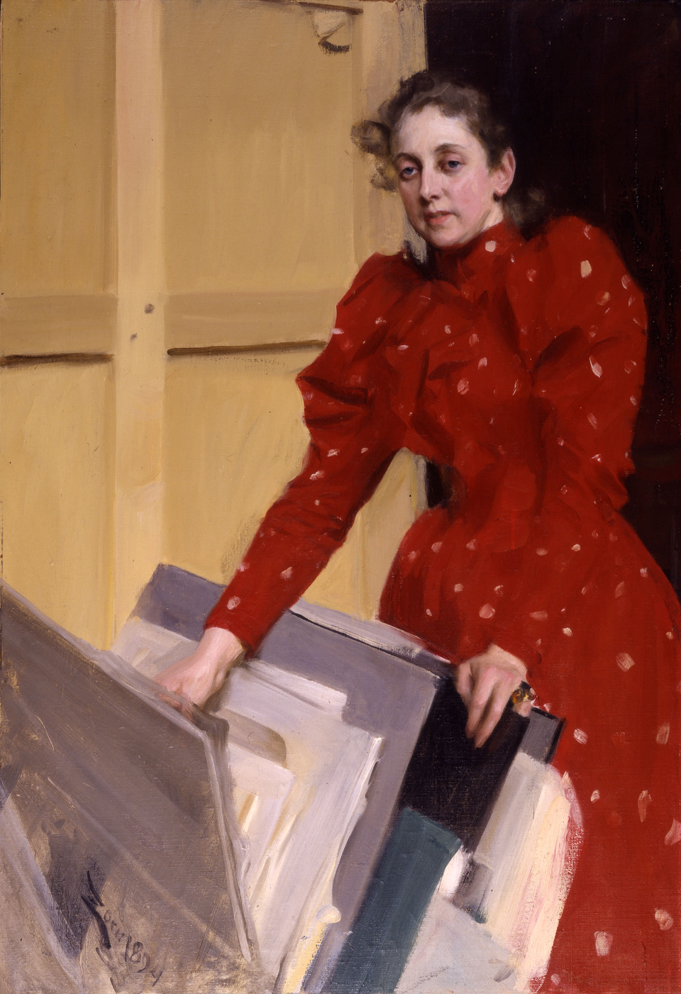 Anders Zorn (1860–1920)  Emma Zorn im Pariser Atelier, 1894 Öl auf Leinwand, 128 x 87,5 cm Zornmuseet, Mora  © Zornmuseet, Mora