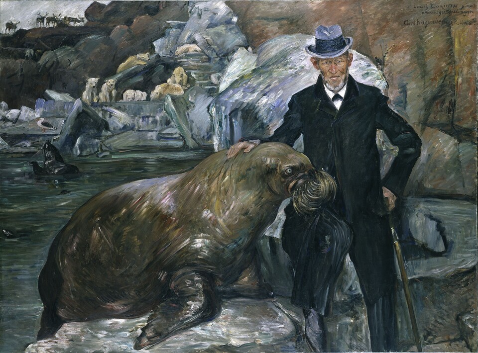 Lovis Corinth (1858 - 1925), Carl Hagenbeck in seinem Tierpark, 1911, 200 x 271 cm, Öl auf Leinwand, Hamburger Kunsthalle / bpk, Foto: Elke Walford