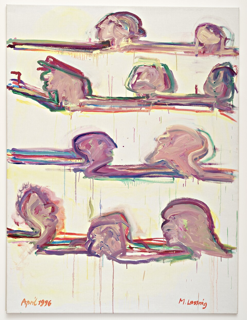 Maria Lassnig (1919-2014) Malfluss = Lebensfluss, 1996 Öl auf Leinwand, 205 x 155,5 cm Maria Lassnig Stiftung © Maria Lassnig Stiftung / VG Bild-Kunst, Bonn 2026