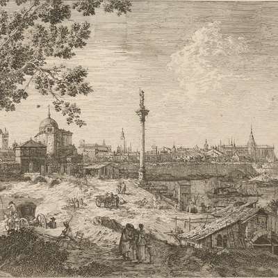 Giovanni Antonio Canal, gen. Canaletto (1697 - 1768), Phantasievedute von Padua,1744-46, Radierung, Blatt 423 x 457 mm, Hamburger Kunsthalle, Kupferstichkabinett