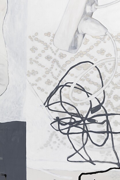 Fedele Maura Friede (*1997) eigentlich räumt niemand gerne auf (4) (Detail), 2024 Öl, Gesso auf Leinwand, 210 x 240 cm © Fedele Maura Friede  Foto: Viktoria Conzelmann